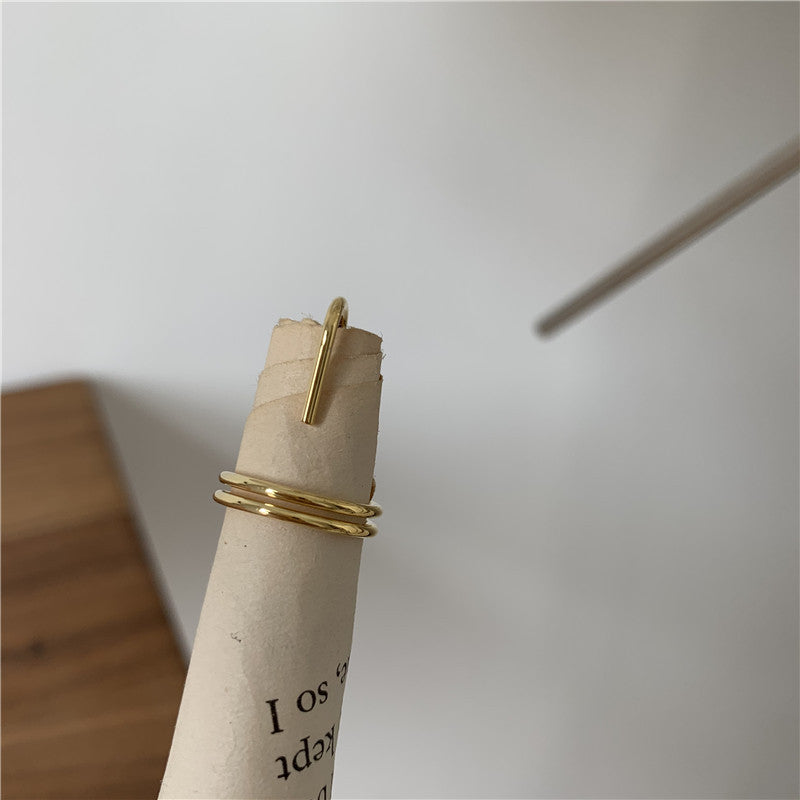 Crystal Nail Tip Geometric Finger Ring