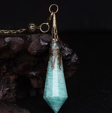 Pendulum Divination Pendant with Natural Crystal Necklace