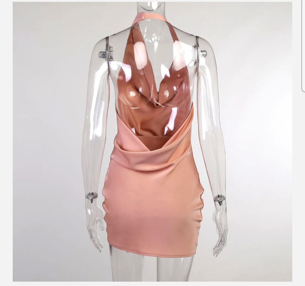 Silky Ruched Slip Dress with Tie Straps