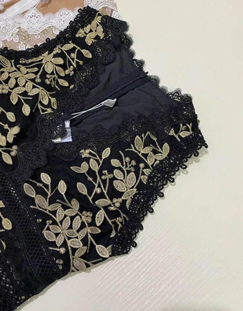 Floral Embroidered Mesh V-Neck Ballgown Maxi Dress