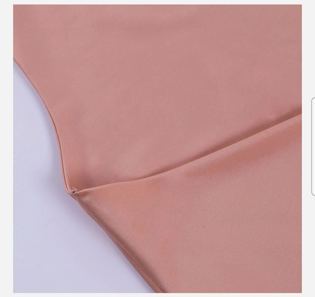 Silky Ruched Slip Dress with Tie Straps
