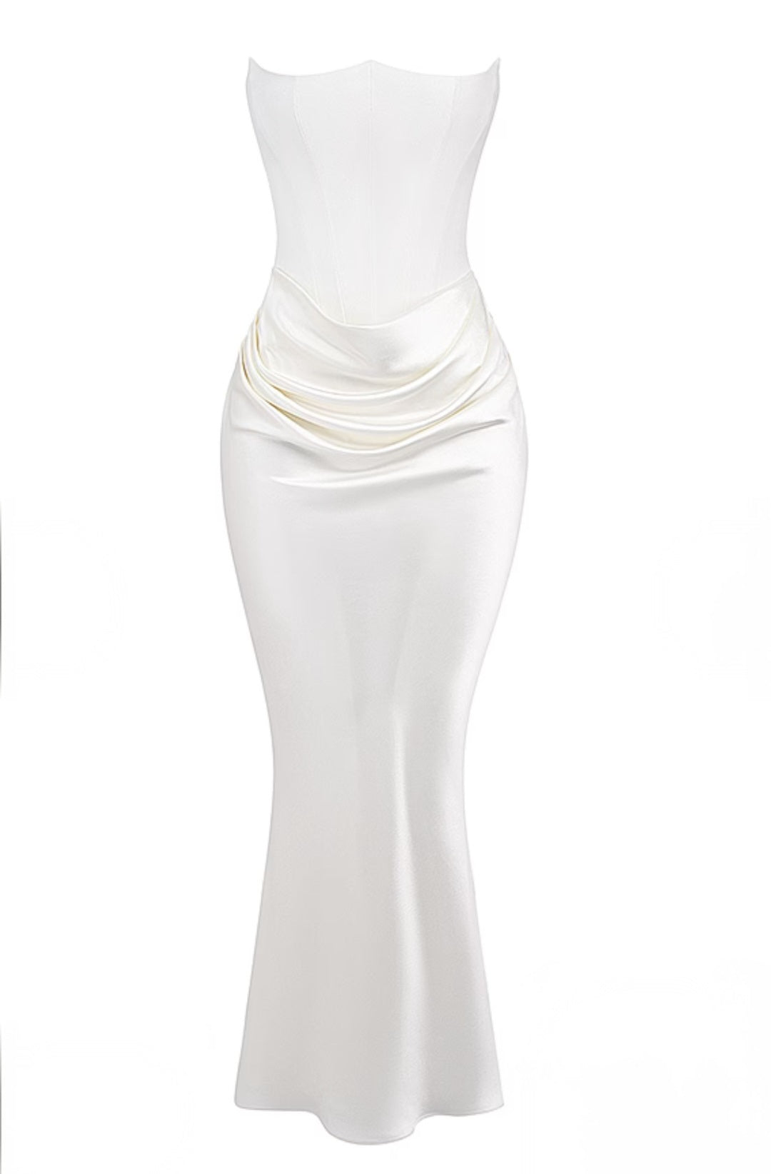 Off-Shoulder Slimming Fishbone Silk Dress