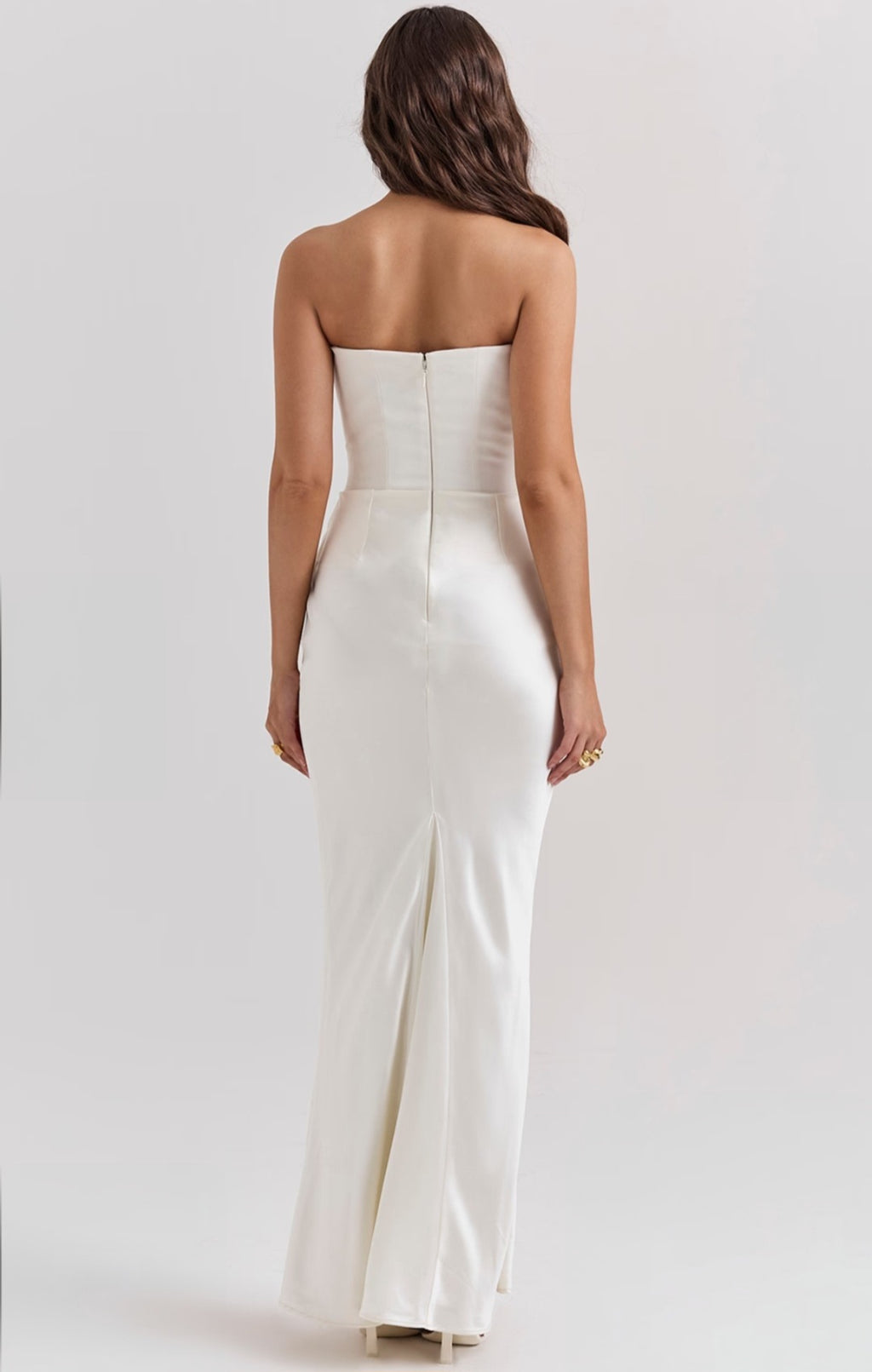 Off-Shoulder Slimming Fishbone Silk Dress