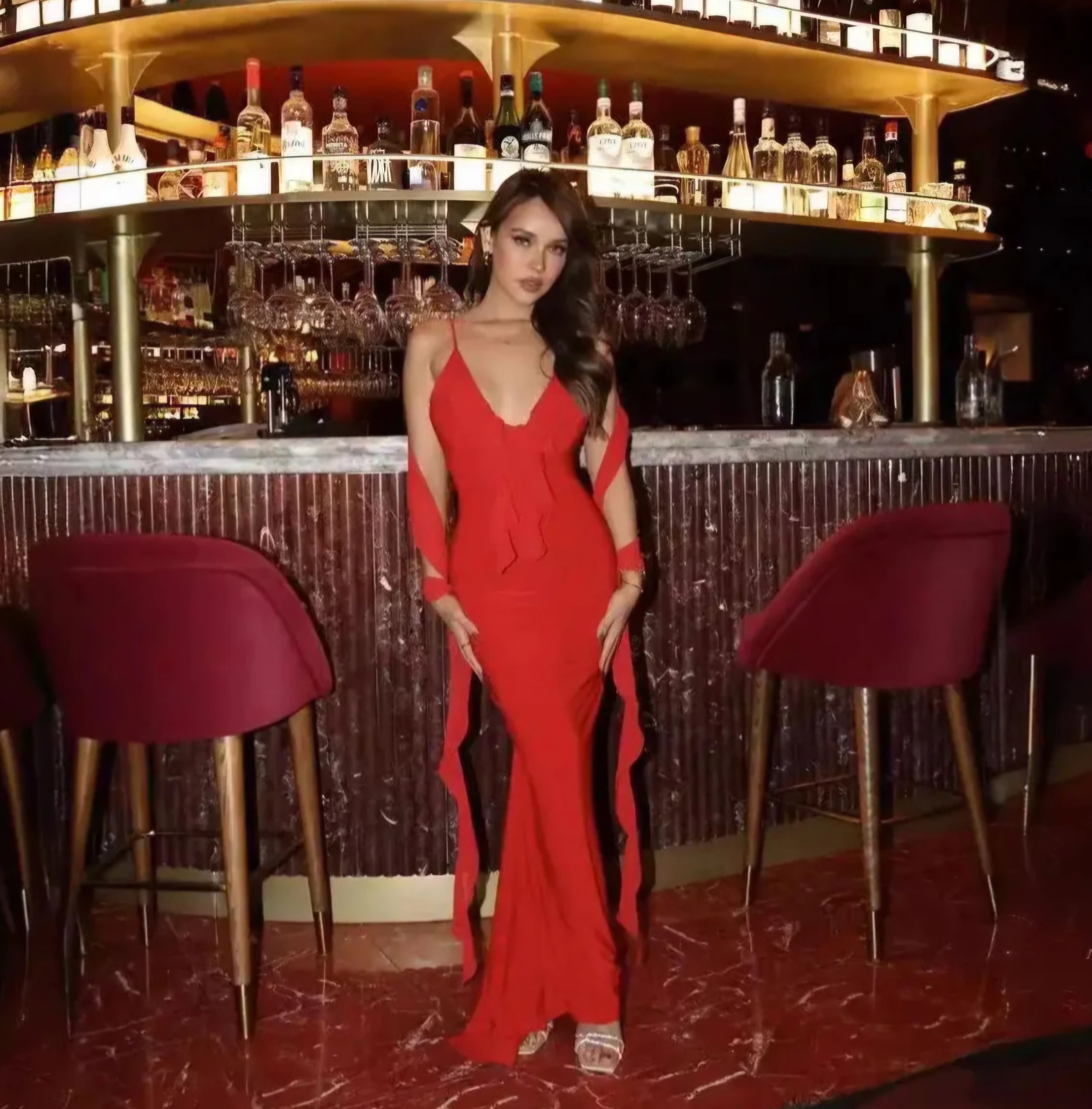 Ludo Dress V-Neck Backless Mermaid Gown