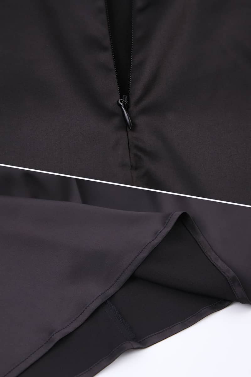 French Bow-Back Satin Dress