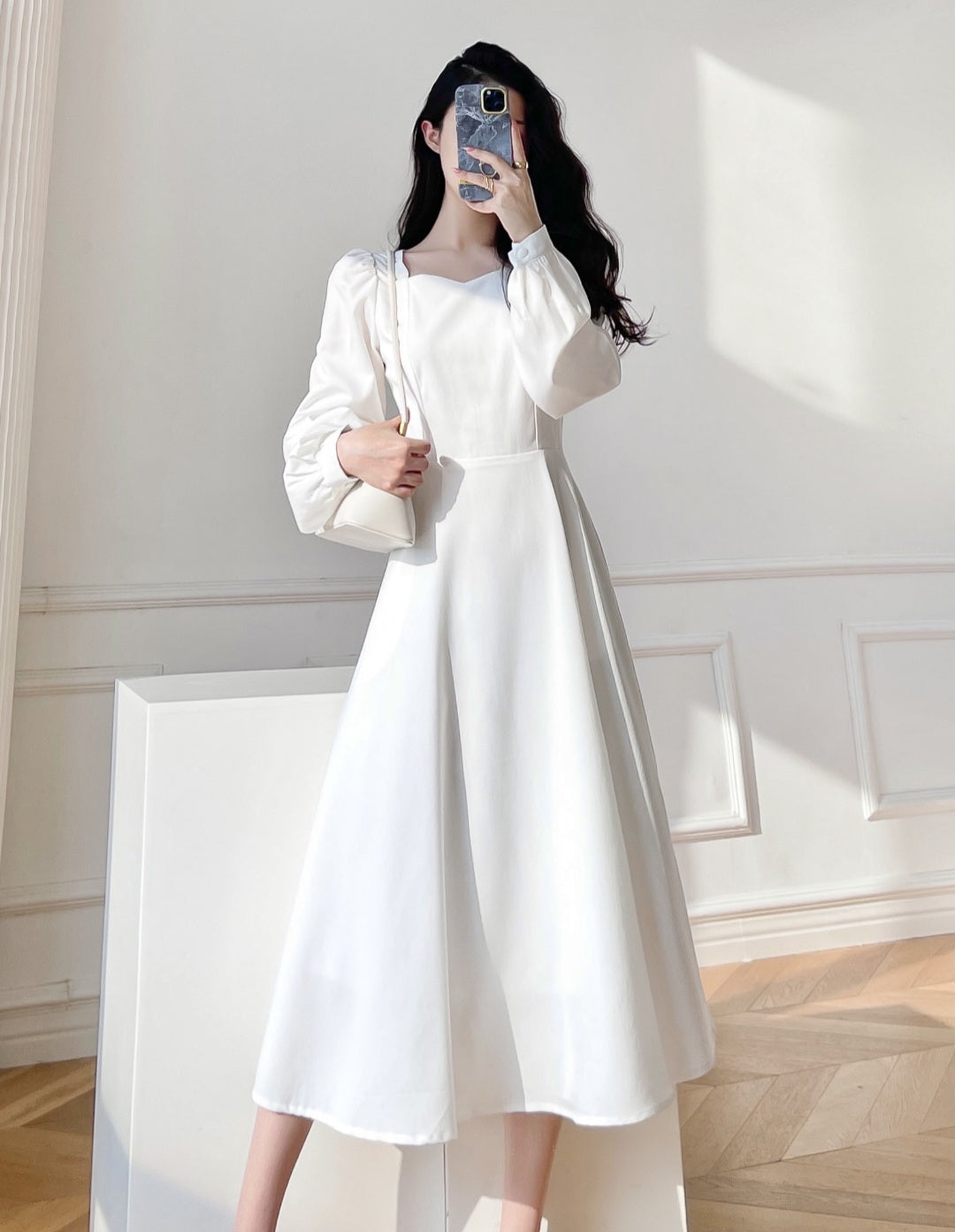 Hepburn  Balloon Sleeve Maxi Dress