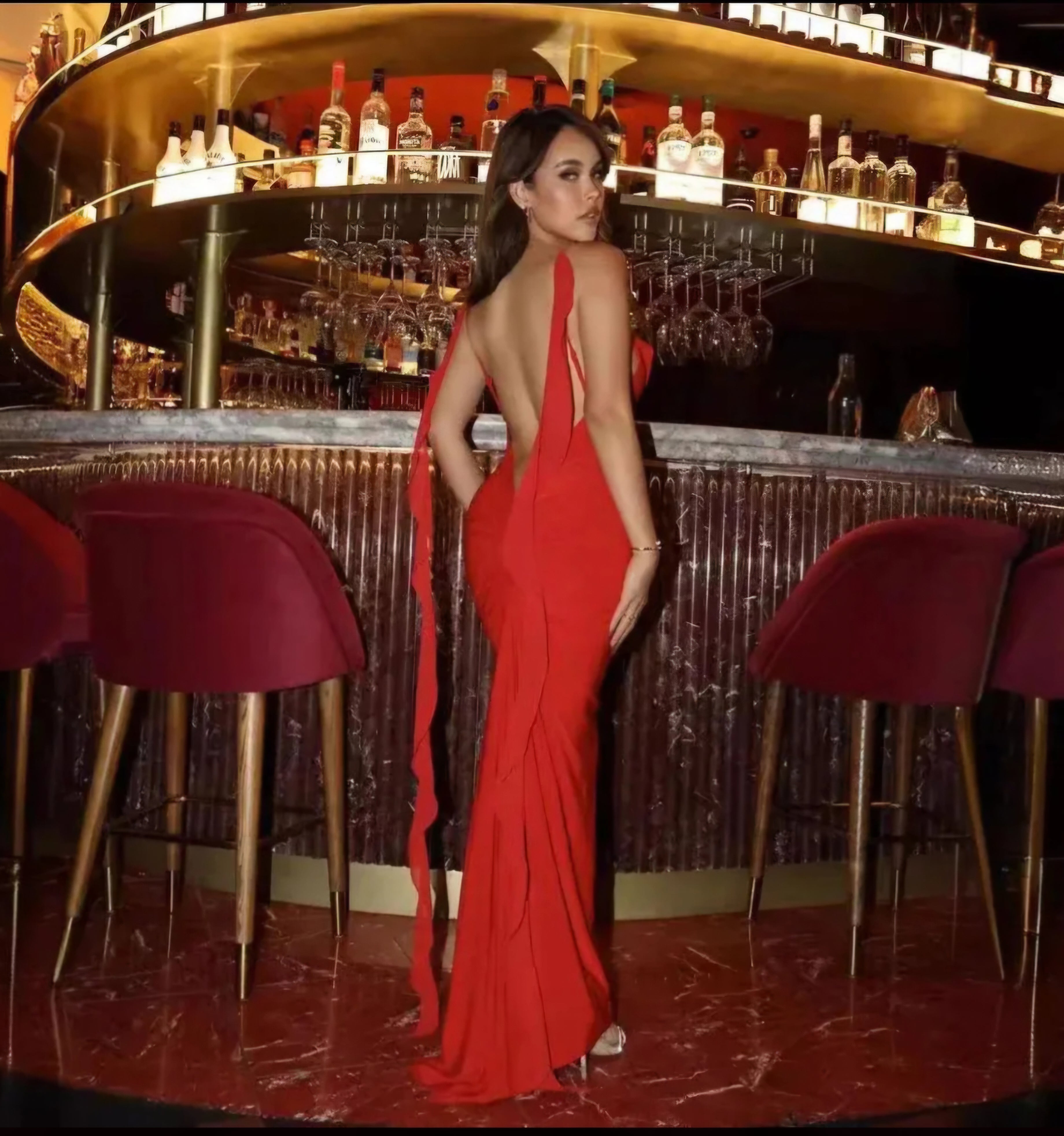 Ludo Dress V-Neck Backless Mermaid Gown