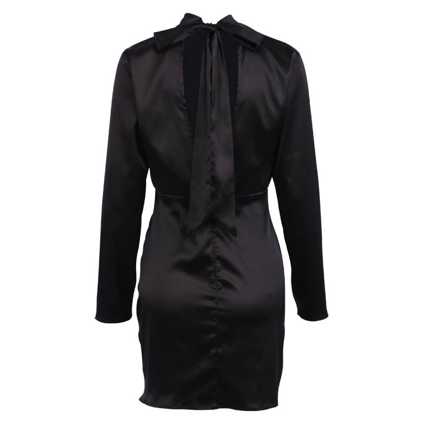 French Bow-Back Satin Dress