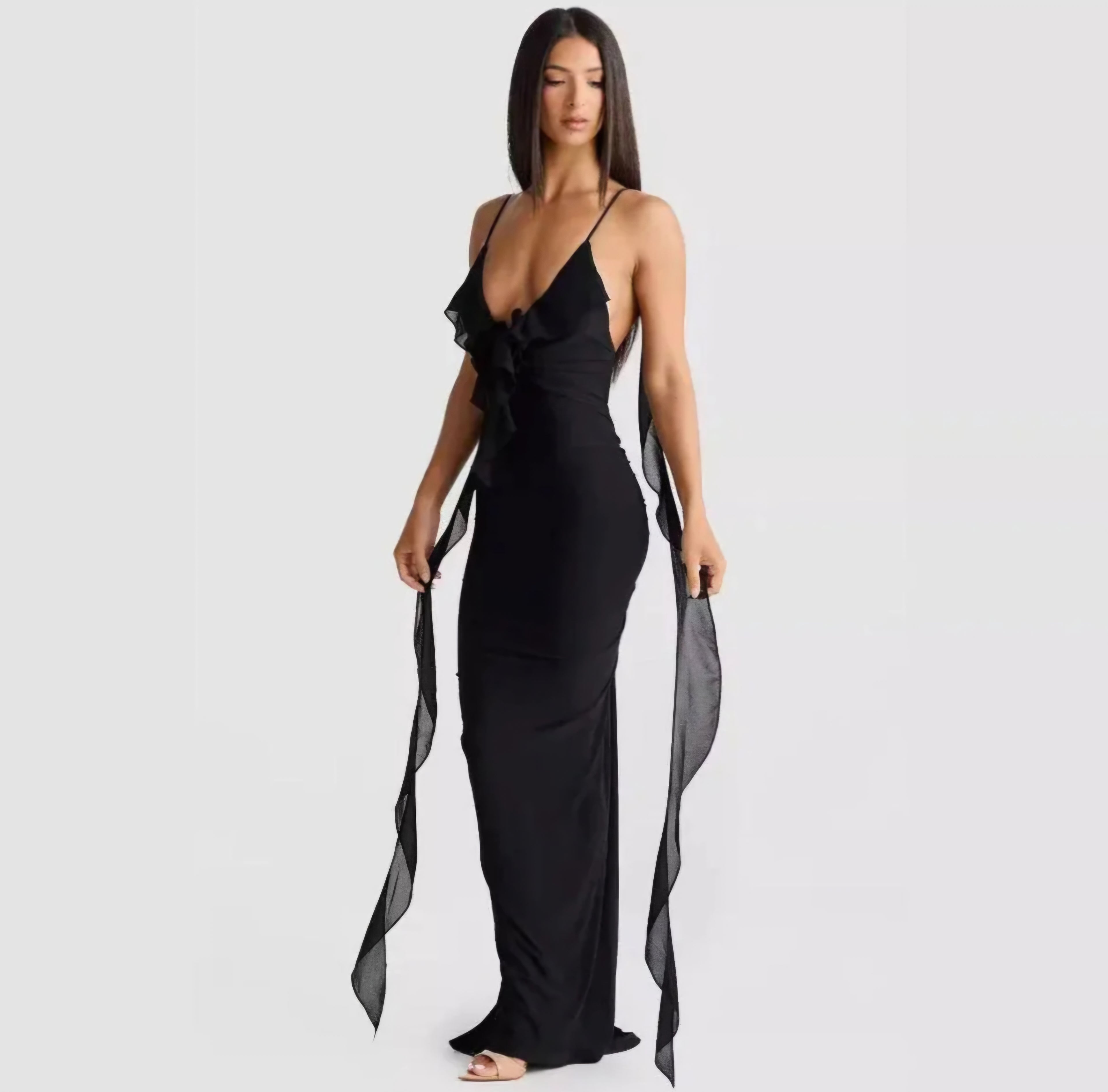Ludo Dress V-Neck Backless Mermaid Gown